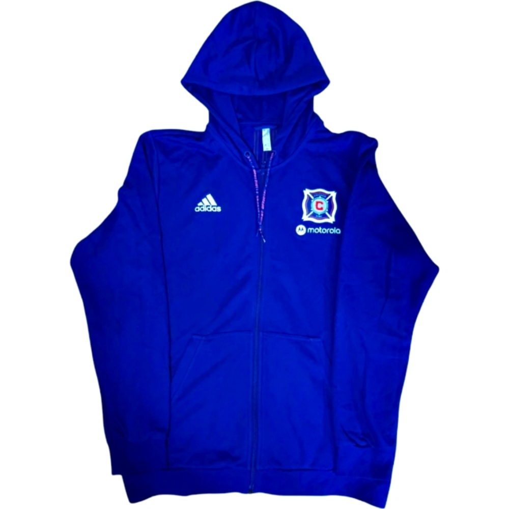 Chicago Fire FC Adidas MLS  Warmup Track Full Zip Jacket Mens Size XL & XXL